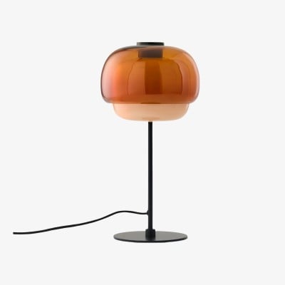Clinco Dome Tafellamp van Gekleurd Glas - Retro Paddenstoelvormige Nachtlamp voor de Slaapkamer HL1095 — € 126,00