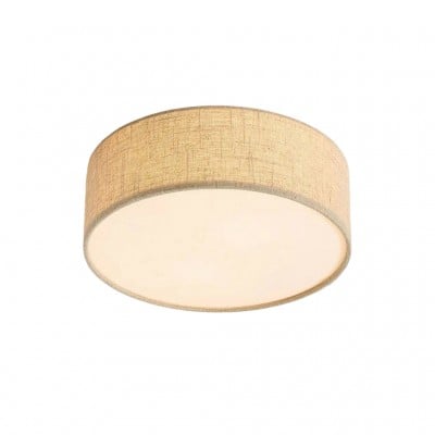 Dumora Linnen Drum Plafondlamp - Inbouwarmatuur van ijzer met stoffen kap HL1571 — € 86,00