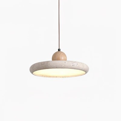 Moderne minimalistische houten travertijn schijf hanglamp HL586 — € 157,00