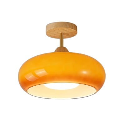 Vintage Bauhaus Glazen Schijfplafondlamp HL153 — € 78,00