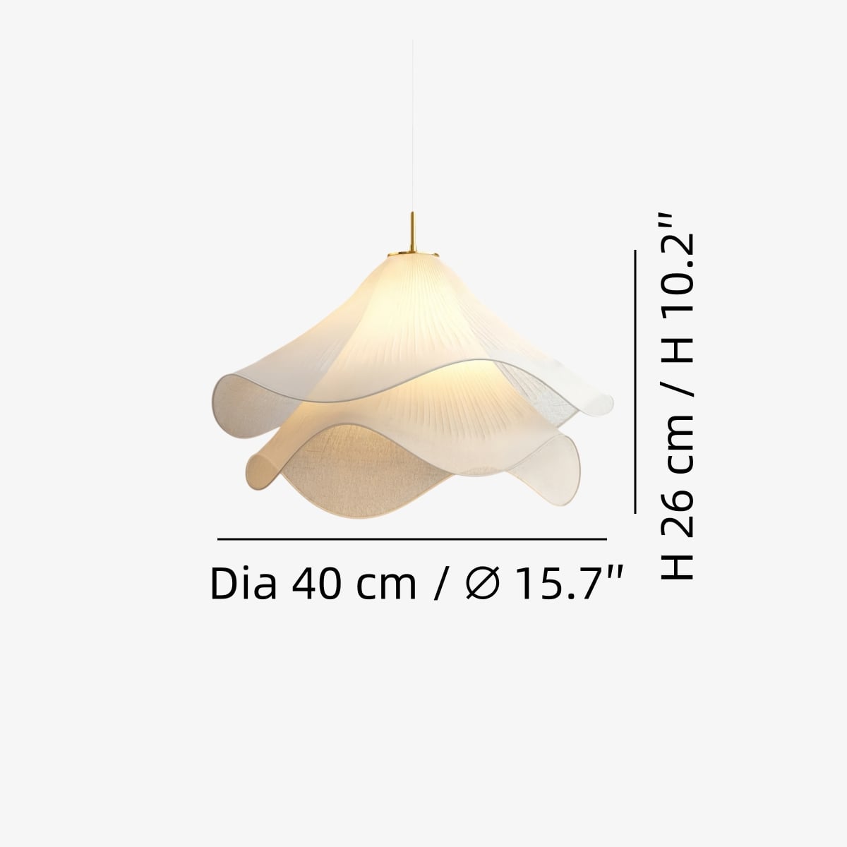 Diameter 40 cm × H 26 cm / ∅ 15,7″ × H 10,2″
