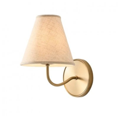 Fibura Strakke metalen wandlamp met linnen kap - Wandkunst HL1591 — € 99,00