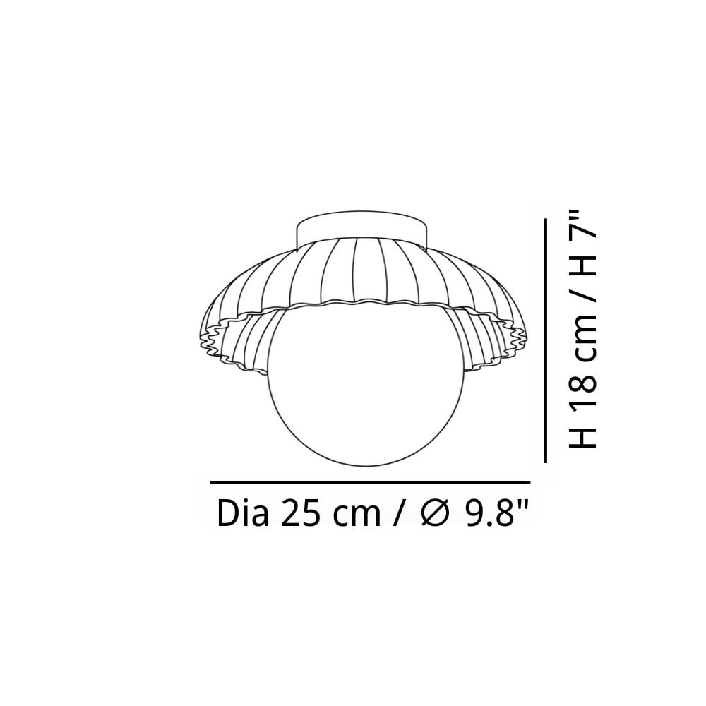 Productgrootte — Dia 25 cm x H 18 cm / ∅ 9.8″ x H 7″