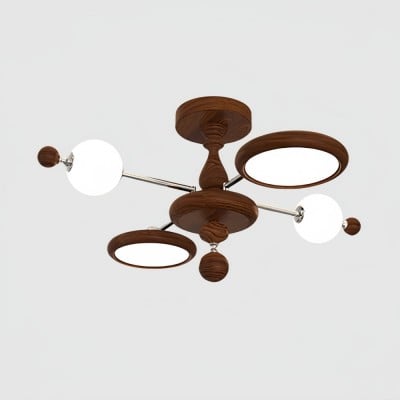Walnoot Sputnik Plafondlamp - Retro Vertakte Lamp voor Slaapkamer HL1325 — € 394,00