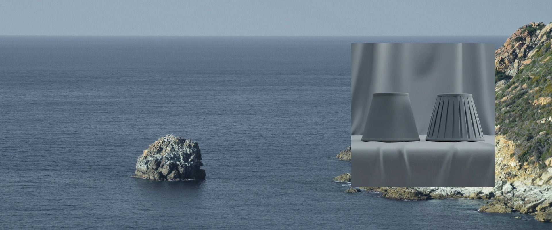 Kust Gloed — Stoffigblauwe lampenkap brengt kalme luchten en stille oceanen naar binnen en maakt van elke hoek een rustige oase.