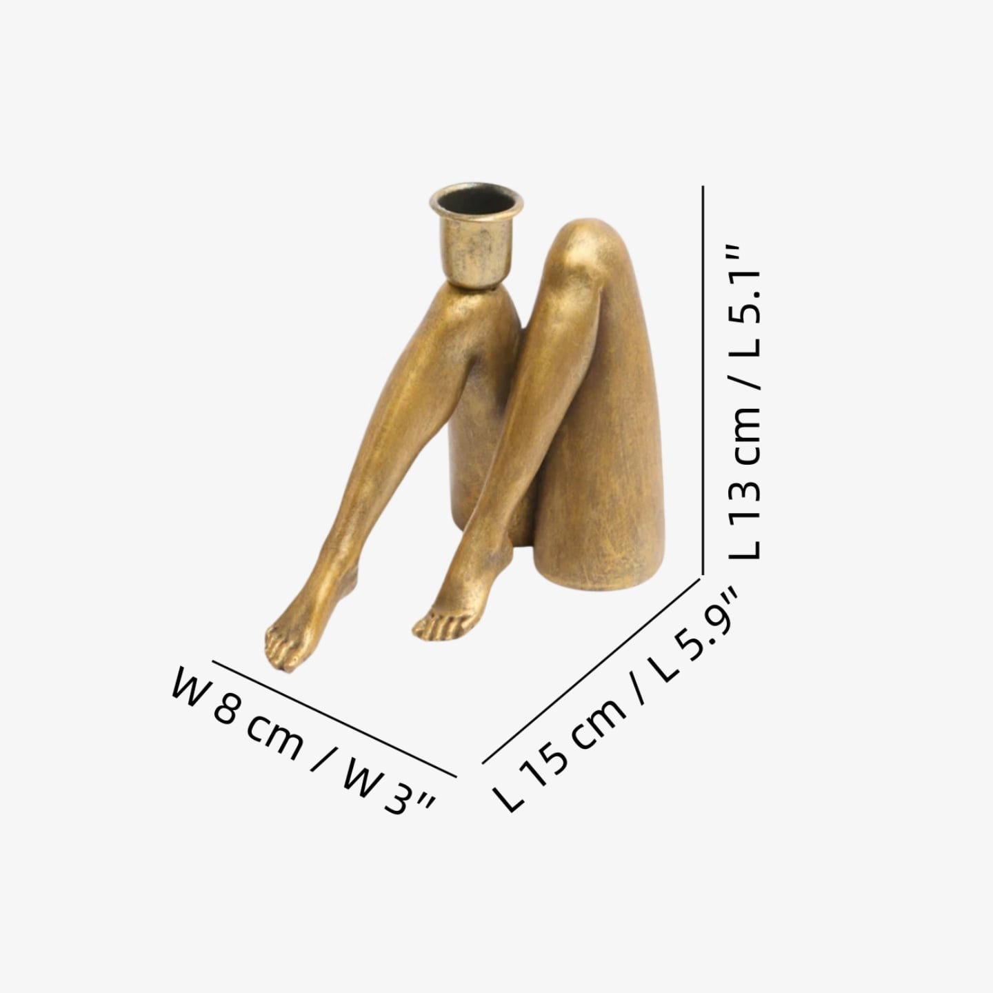 W 8 cm × L 15 cm × H 13 cm / W 3″ × L 5.9″ × H 5.1″