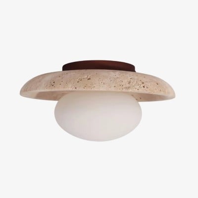 Calivra Moderne Ronde Plafondlamp van Travertijn - Minimalistische Plafondlamp voor Hal en Slaapkamer HL2303 — € 111,00