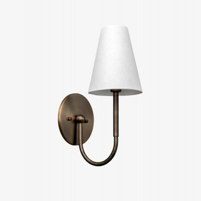 Curva Metal Collection Traditionele Wandlamp - Messing Afwerking met Kap HL1761 — € 78,00