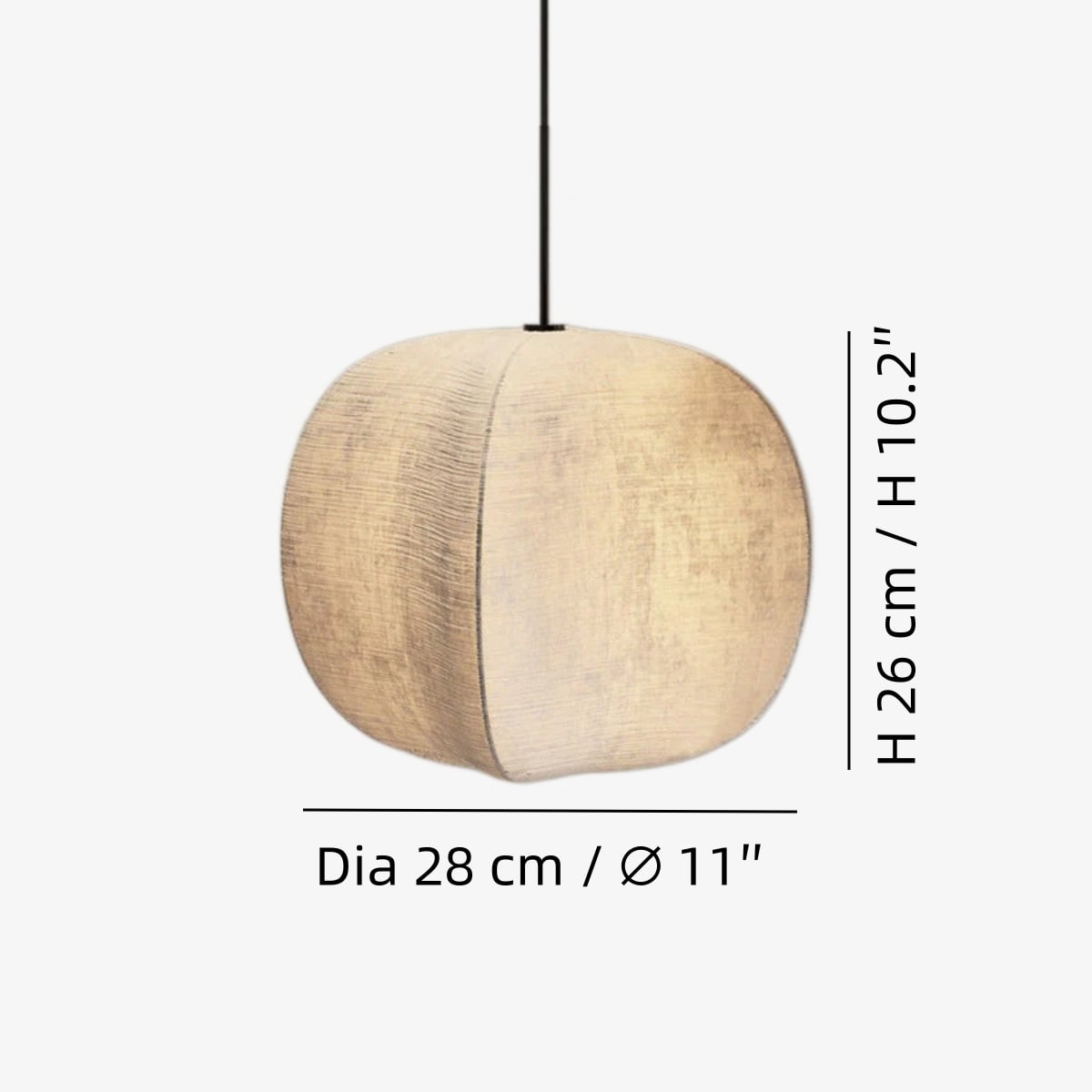 Dia 28 cm × H 26 cm / ∅ 11″ × H 10.2″
