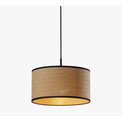 Dumora stoffen hanglamp met trommelkap - hanglamp met linnen design HL1556 — € 124,00