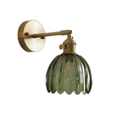 Vintage glazen bloemknop tulp wandlamp HL211 — € 59,00
