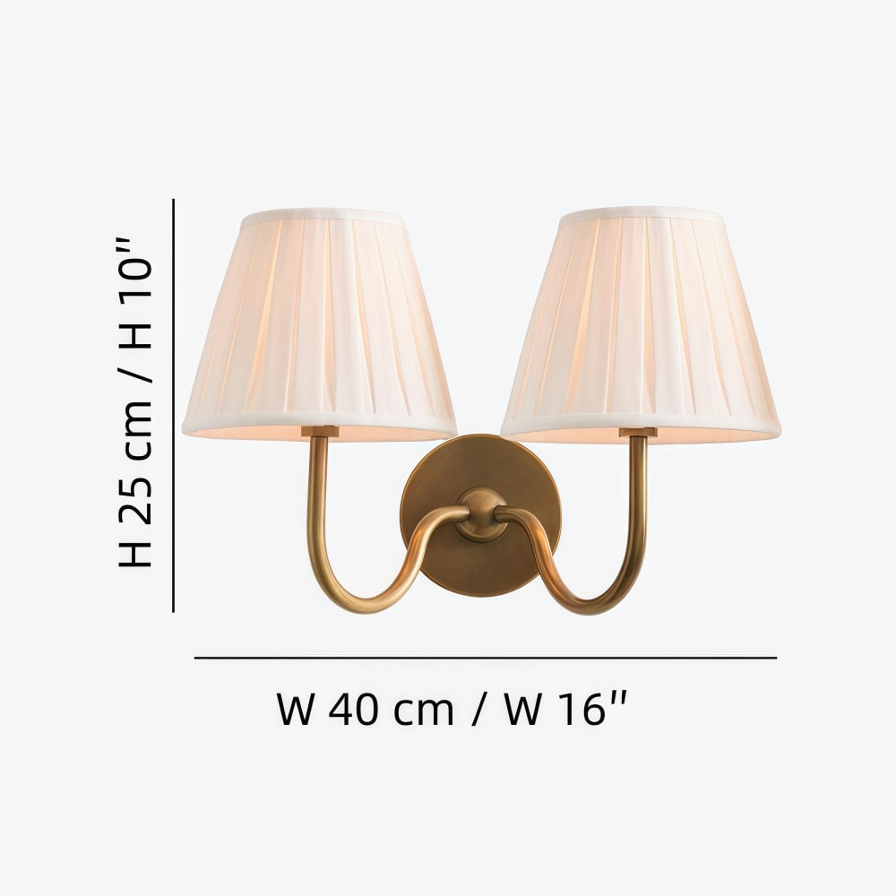 2-Licht: B 40 cm × H 25 cm / B 16″ × H 10″