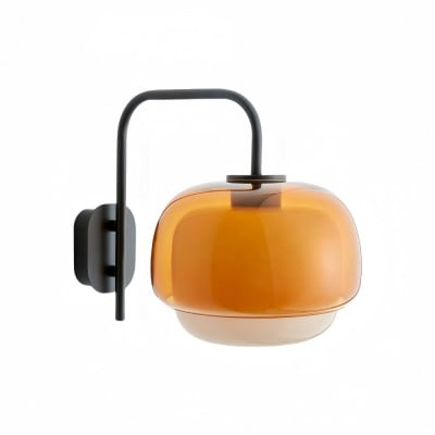 Clinco Wandlamp van gekleurd glas - Dubbele bolvormige lamp in de vorm van een paddenstoel HL1097 — € 133,00