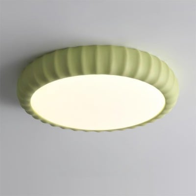 Eenvoudige crèmekleurige ronde plafondlamp met golven HL572 — € 190,00