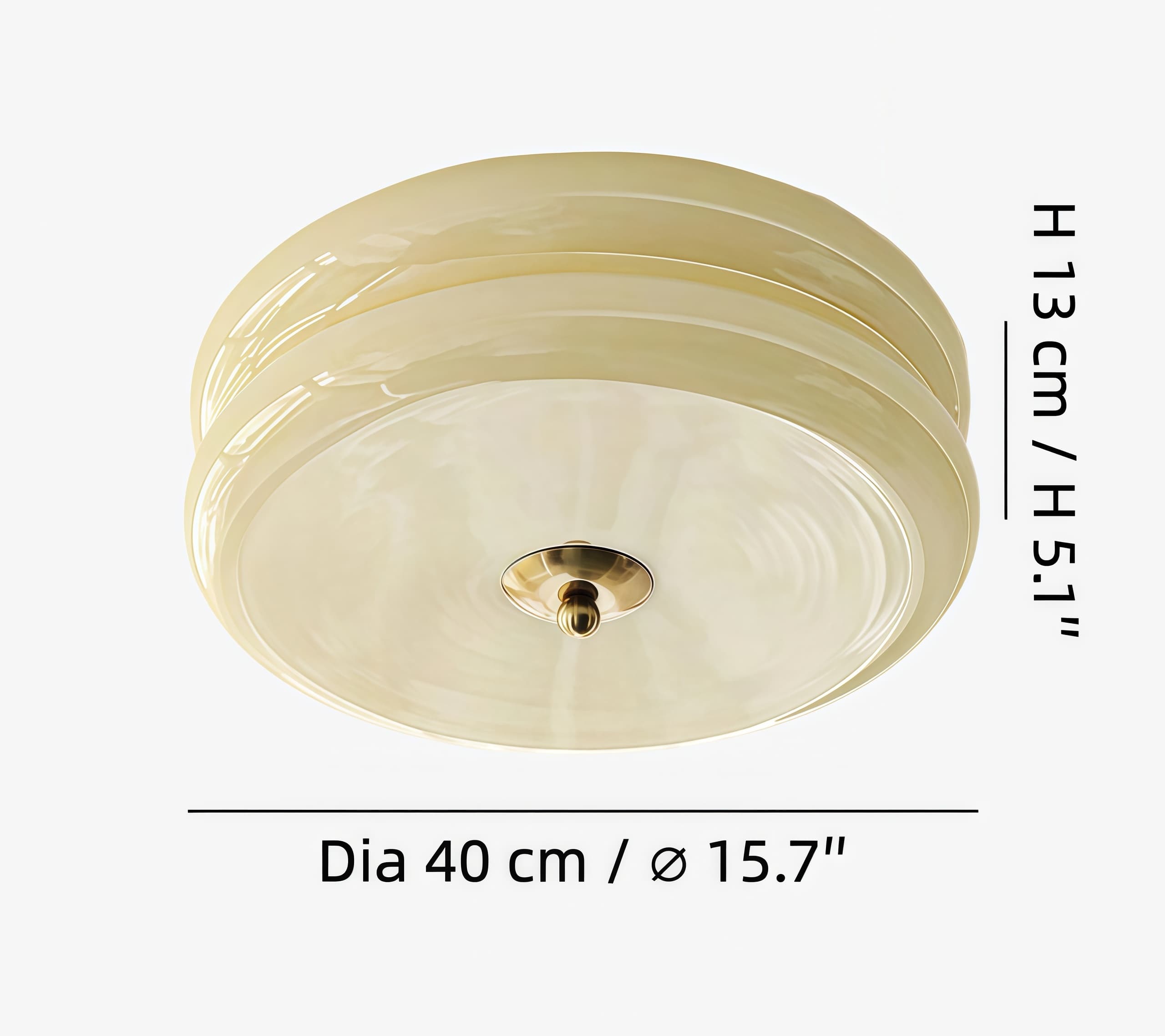 Dia 40 cm × H 13 cm / ∅ 15,7