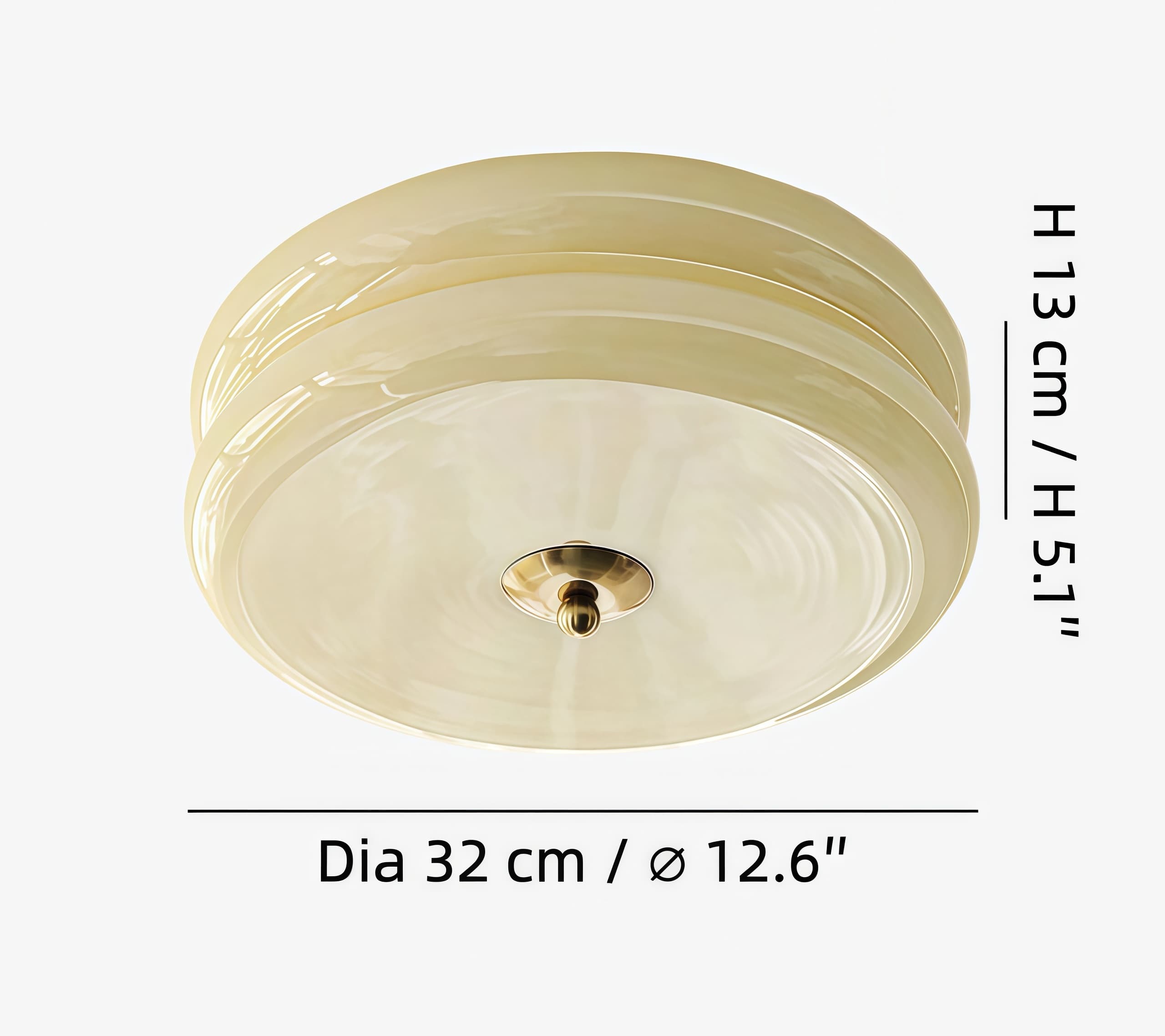Dia 32 cm × H 13 cm / ∅ 12,6″ × H 5,1″