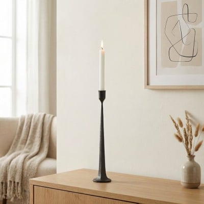 Tegna Moderne Zwarte Kandelaars Set - Hoge Gietijzeren Kandelaars voor Eettafels HL2524 — € 40,00