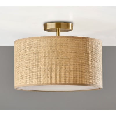 Dumora Drum Shade Plafondlamp - Natuurlijk Geweven Papier Inbouw HL1528 — € 176,00