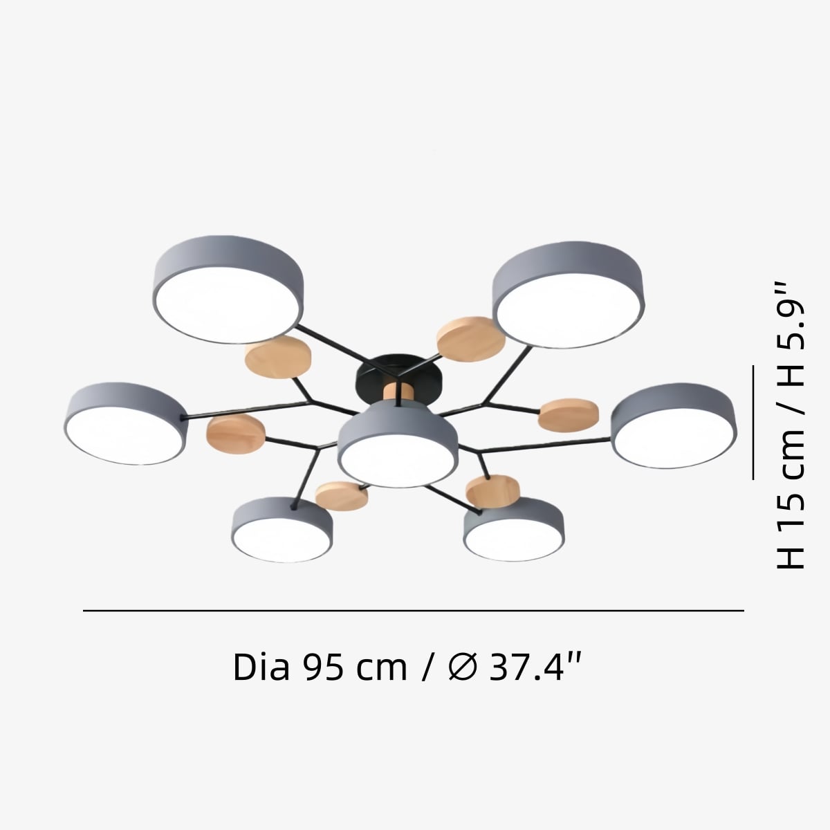 6 & 7 Kopjes: Dia 95 cm × H 15 cm / ∅ 37,4″ × H 5,9″