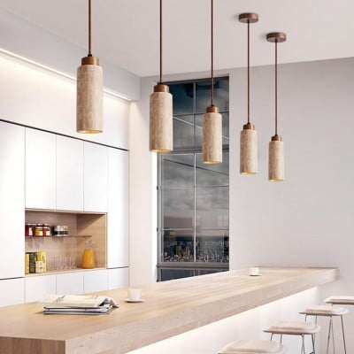 Wabi Sabi hanglamp van massief hout en steen HL971 — € 151,00