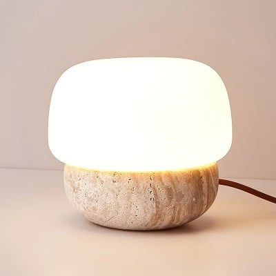 Ronde travertijn tafellamp in Scandinavische stijl HL457 — € 150,00