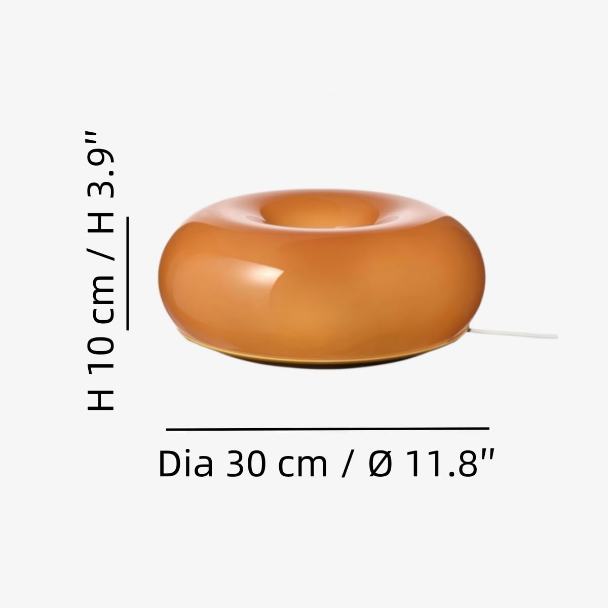 Diameter 30 cm × H 10 cm / Ø 11,8″ × H 3,9″