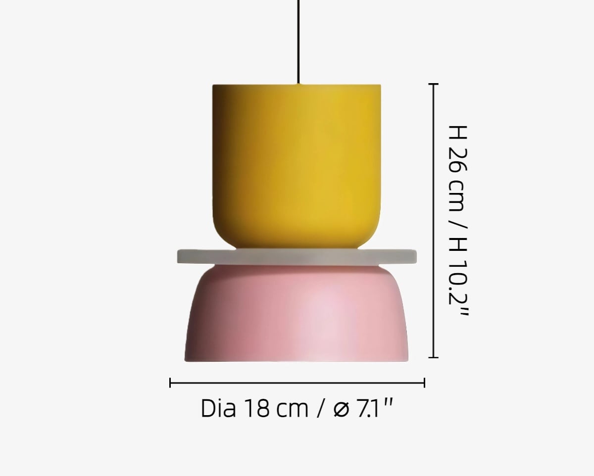 Diametro 18 cm × A 26 cm / ∅ 7,1″ × A 10,2″
