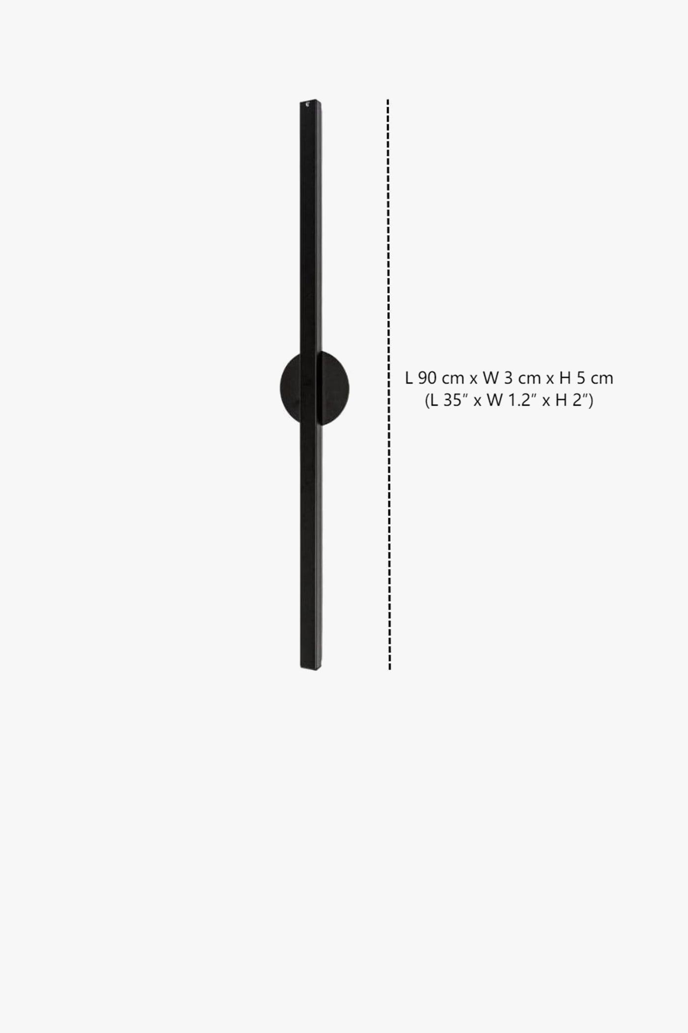 Productafmetingen — L 90 cm x B 3 cm x H 5 cm / L 35″ x B 1.2″ x H 2″