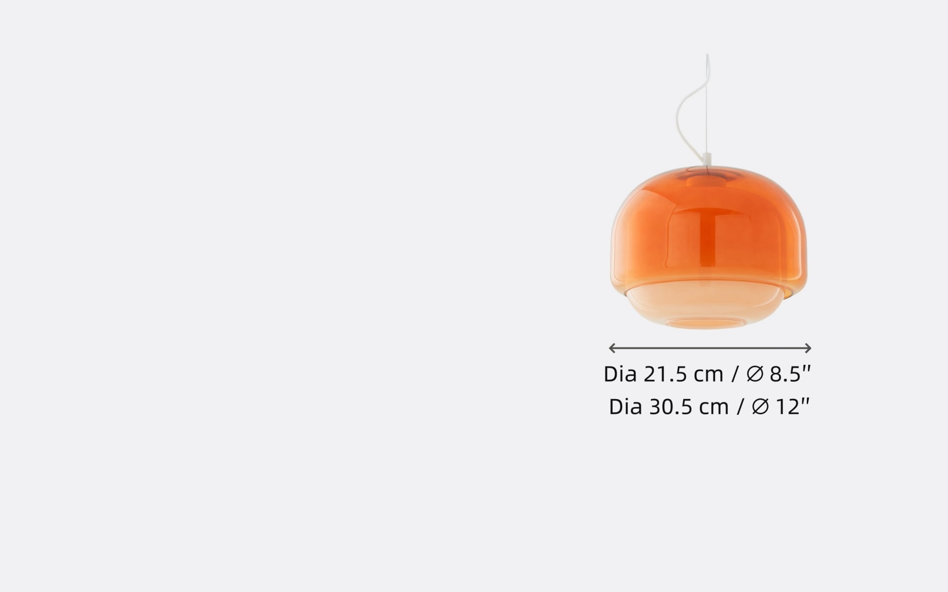 Productafmetingen — Dia 21,5 cm / ∅ 8,5″ Dia 30,5 cm / ∅ 12″