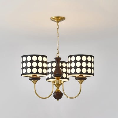 Moderne luxe zwarte kroonluchter met meerdere koppen en stippen HL1121 — € 234,00