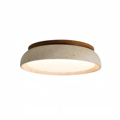 Ronde Travertijn Plafondlamp - Moderne Houten Lamp voor Eetkamer HL1297 — € 180,00