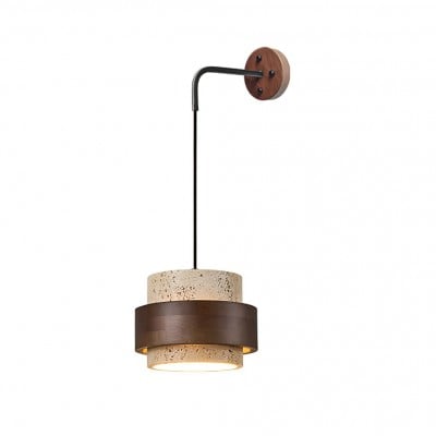 Stonova Travertine Emmer Houten Ring Wandlamp HL1114 — € 157,00