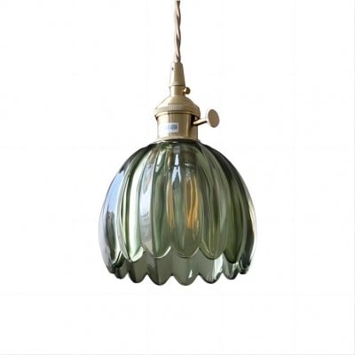 Retro koperen glazen bloemblaadjes hanglamp HL90 — € 59,00