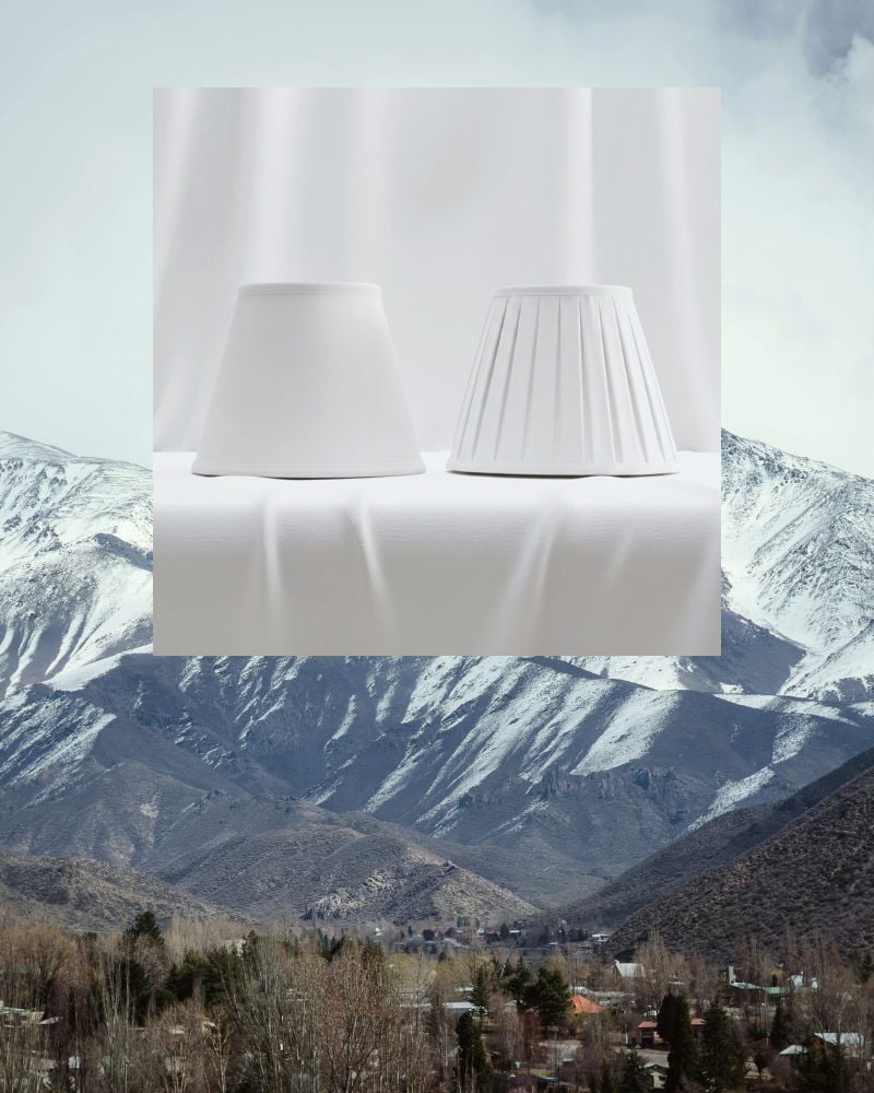 Rustig Sneeuwlandschap — Besneeuwde landschappen vormen de inspiratie voor deze witte lampenkap, die zacht, helder licht verspreidt voor een rustige roest in huis.