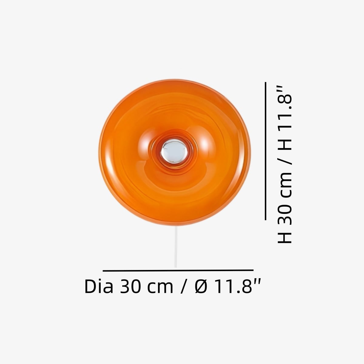 Diameter 30 cm × H 30 cm / Ø 11,8″ × H 11,8″