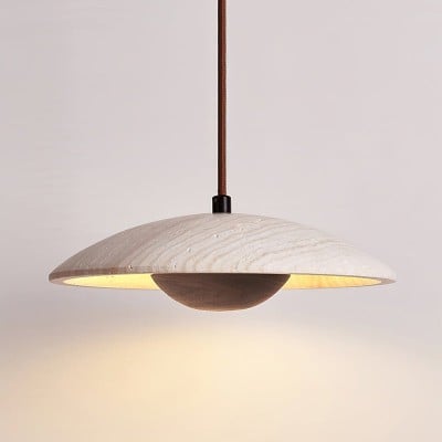 Crèmekleurige houten hanglamp HL737 — € 166,00