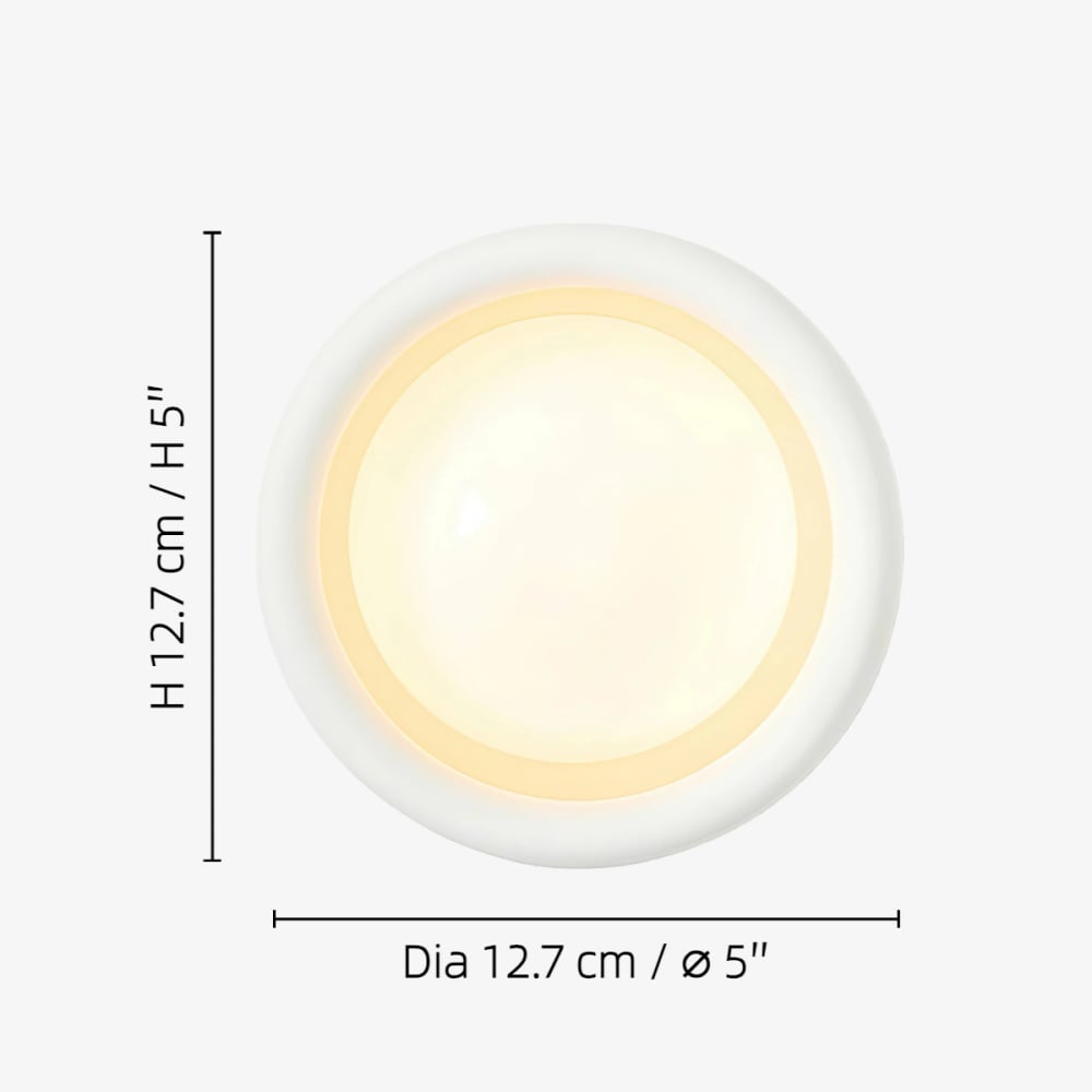 Diámetro 12,7 cm × Alto 12,7 cm / ∅ 5″ × Alto 5″