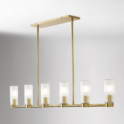 Rivora gecanneleerde glazen kroonluchter - elegant geribbeld en duurzaam ontwerp HL1555 — € 488,00