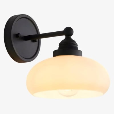 Riven wandlamp - Vintage industriële melkwitte glazen kap voor binnen HL2262 — € 97,00