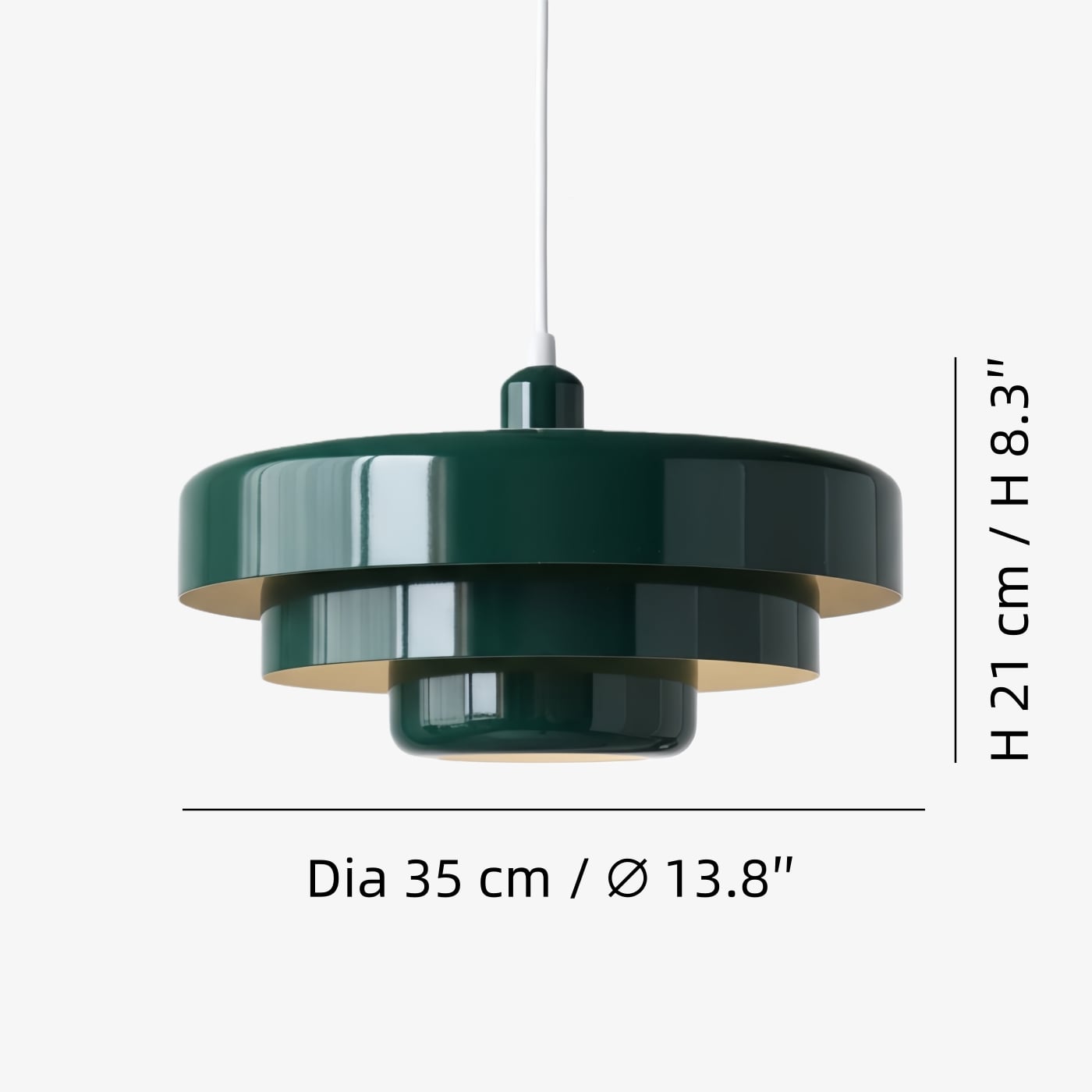 Diameter 35 cm × H 21 cm / ∅ 13,8″ × H 8,3″