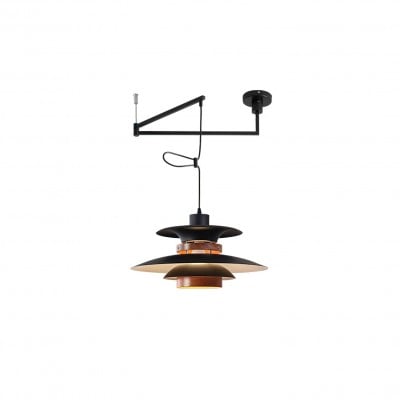 Meerlaagse houtnerf hanglamp met zwenkarm HL1088 — € 240,00