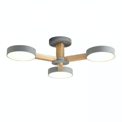 Nordic Wood Plafondlamp - Schijfvormige Lamp voor Woonkamer HL1351 — € 129,00