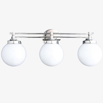 Glorica Glass moderne badkamerlamp - 3-lichts bolvormige badkamerarmatuur van opaalglas HL1714 — € 271,00