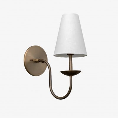 Curva Metalen Witte Linnen Wandlamp - Klassieke Messing Wandlamp voor Slaapkamers HL1760 — € 86,00