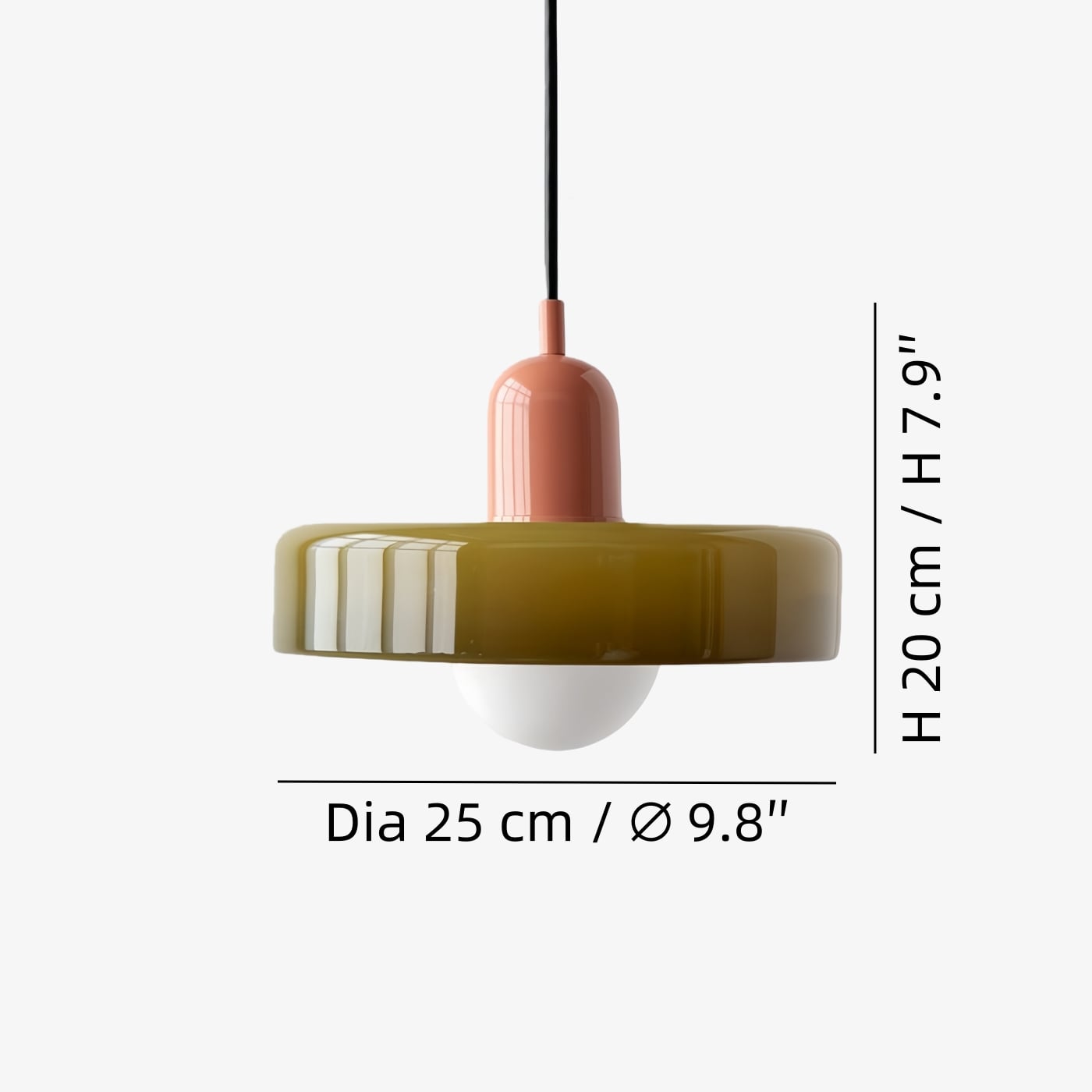 Dia 25 cm × H 20 cm / ∅ 9.8″ × H 7.9″