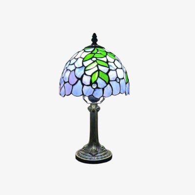 Virelle Traditionele Tiffany Tafellamp – Kleurrijke Bureaulamp met Glas-in-lood Koepel voor Slaapkamer HL2337 — € 102,00