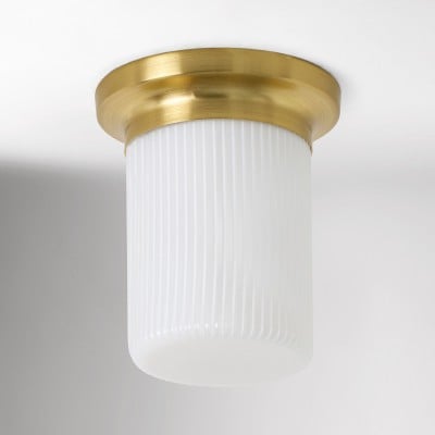 Rivora gecanneleerde glazen plafondlamp met geribbelde, duurzame afwerking HL1559 — € 100,00