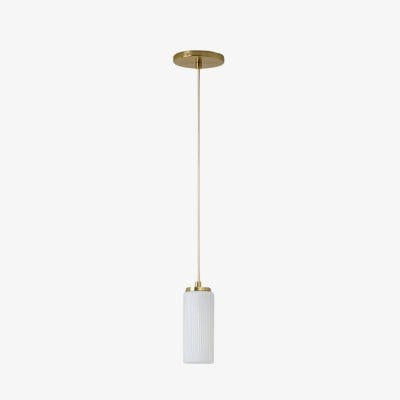Rivora gecanneleerde glazen hanglamp - moderne geribbelde kap HL1564 — € 102,00