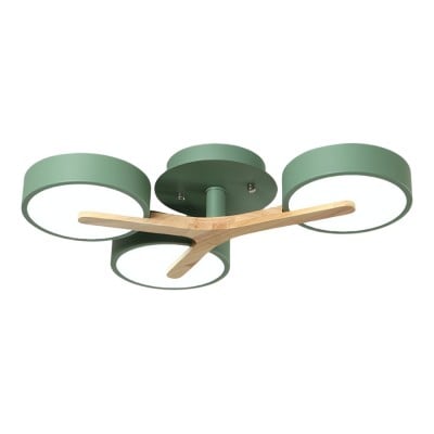 Nordic Disc Wood Plafondlamp - LED Semi-Inbouw voor Slaapkamer HL1353 — € 159,00