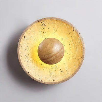 Crèmekleurige houten bolvormige wandlamp HL562 — € 171,00